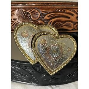 Vintage Western Tooled Leather Belts with Removable Buckle Sz XL 40